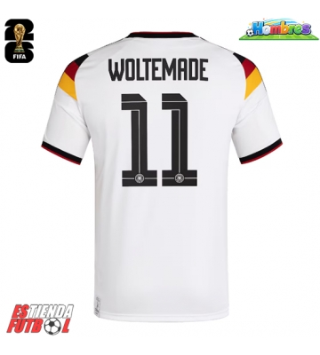 Alemania Nick Woltemade #11 Primera Equipación Mundial 2026 Manga Corta Alemania Nick Woltemade #11 Primera Equipación Mundial 2026 Manga Corta